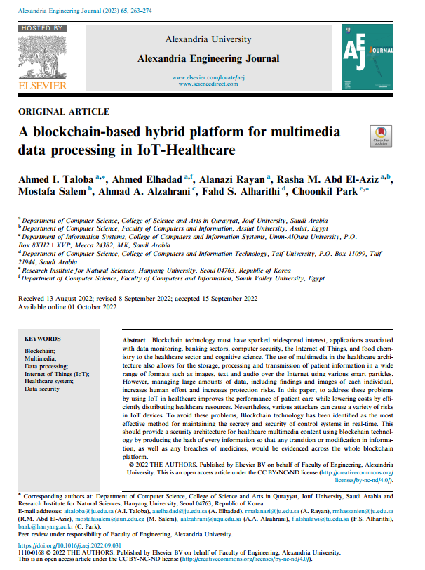 A blockchain-based hybrid platform for multimedia data processing in IoT-Healthcare