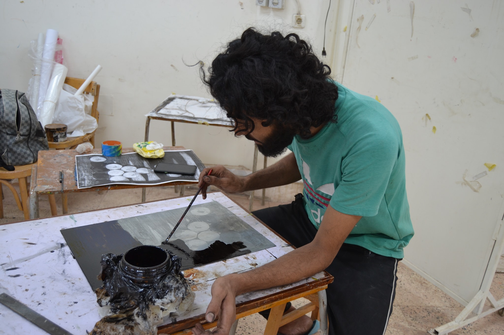 #طلاب_الفرقة_الرابعة بكليه الفنون الجميلة جامعة اسيوط أثناء تنفيذ مشروع التخرج للدفعة الثانية للعام الجامعي ٢٠٢١ /٢٠٢٢ م