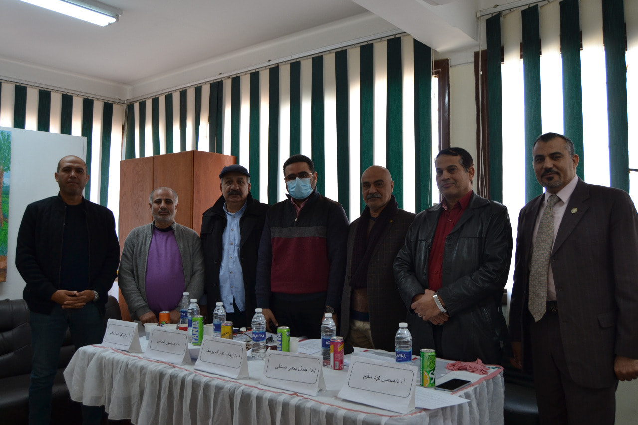 اقام قسم النحت امتحان تأهيلي دكتوراه للباحث عبد الرحمن فؤاد البرجي المدرس المساعد بقسم النحت تخصص النحت البارز والميدالية