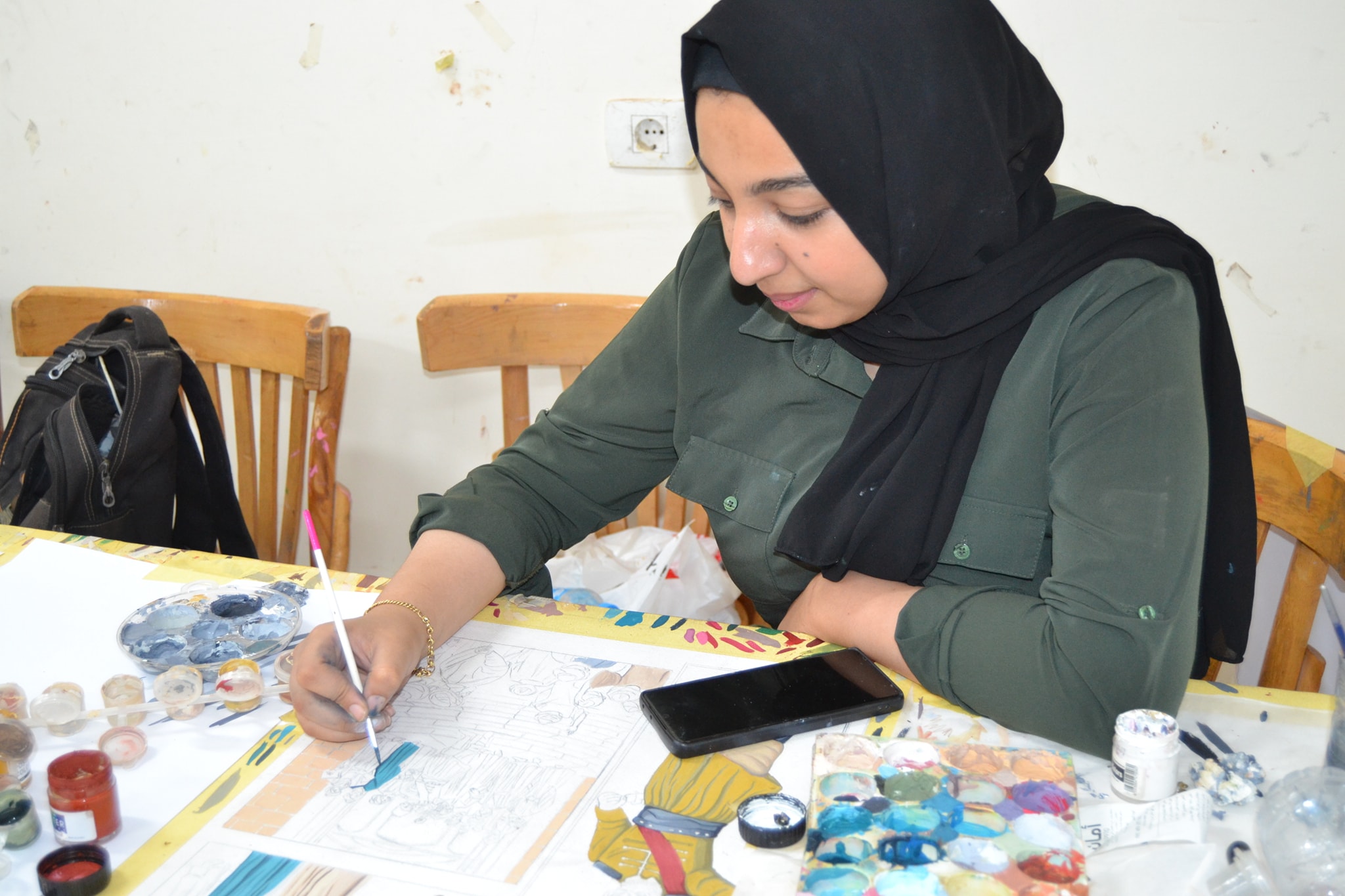 #طلاب_الفرقة_الرابعة بكليه الفنون الجميلة جامعة اسيوط أثناء تنفيذ مشروع التخرج للدفعة الثانية للعام الجامعي ٢٠٢١ /٢٠٢٢ م