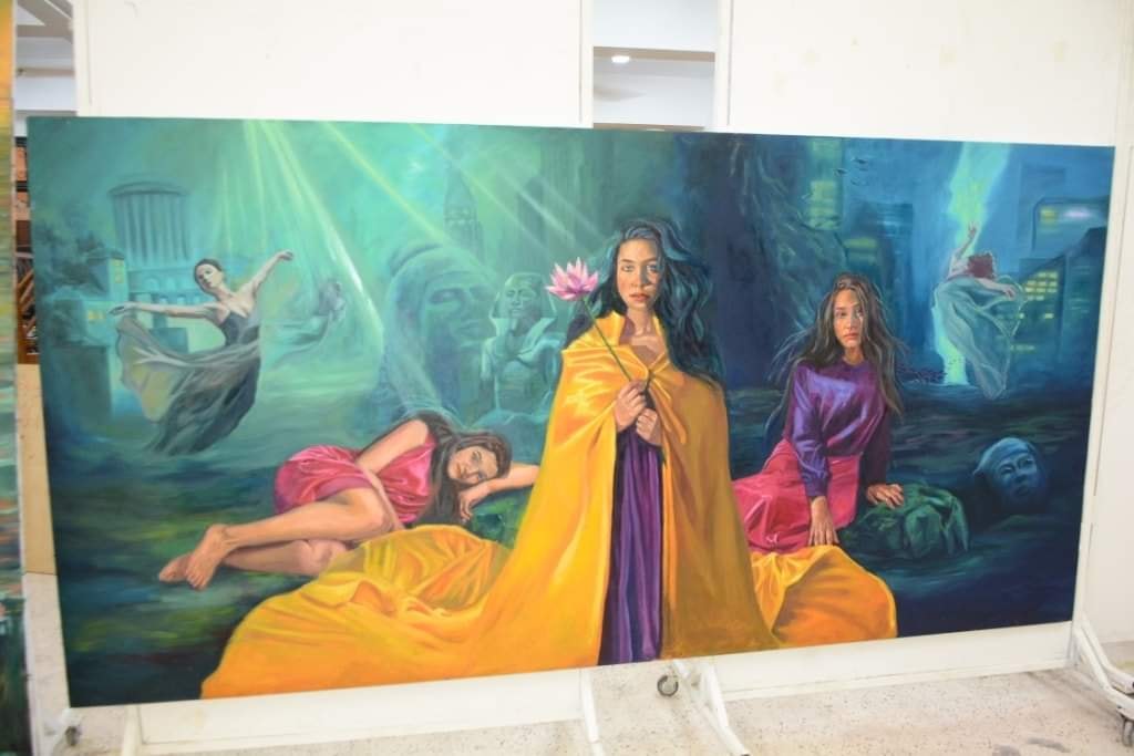 الدكتور أحمد المنشاوي نائب رئيس جامعة أسيوط لشئون الدراسات العليا والبحوث والمشرف على كلية الفنون الجميلة يستقبل أعضاء لجان تحكيم مشروع تخرج الدفعة الثانية لطلاب الفرقة الرابعة بكلية الفنون الجميلة