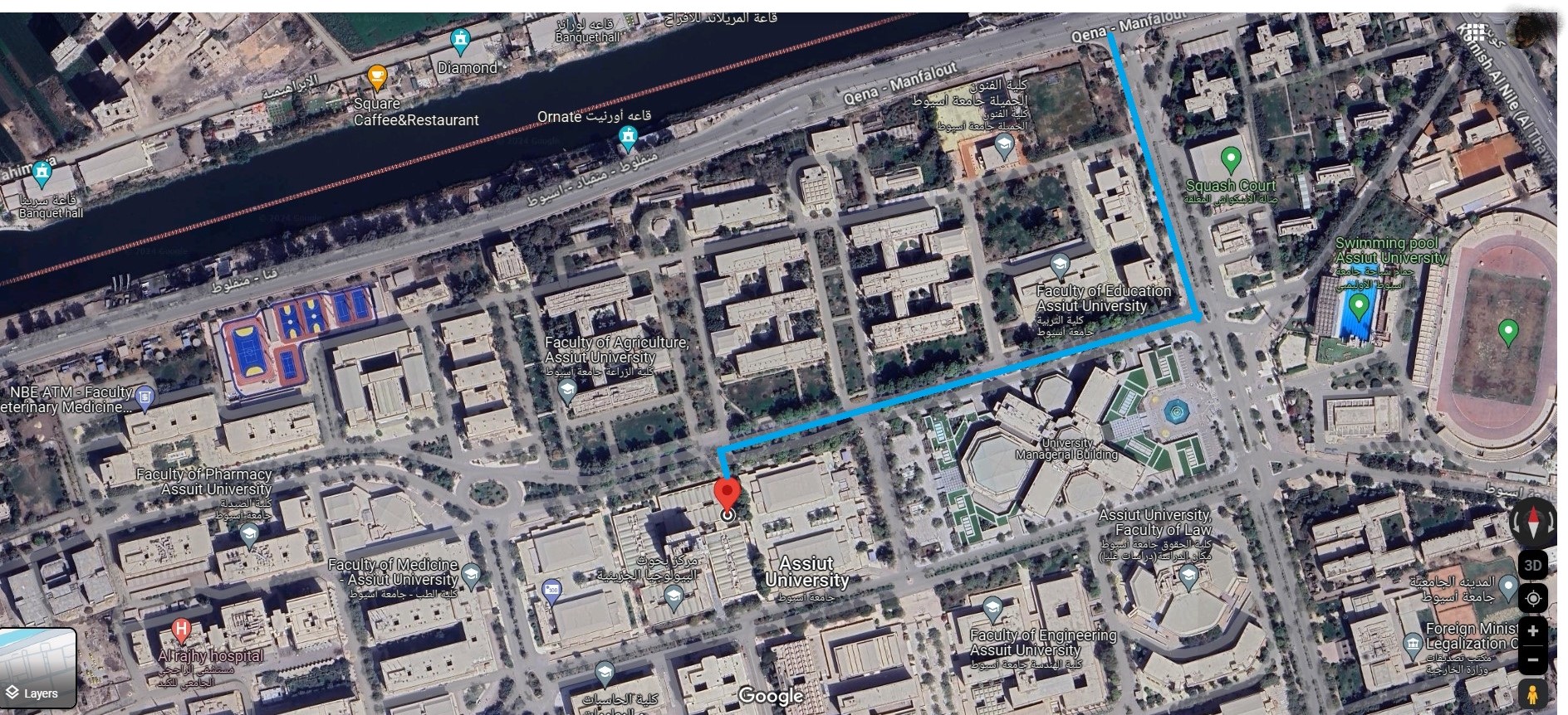 موقع انعقاد اختبارات كلية الفنون الجميلة - جامعة أسيوط