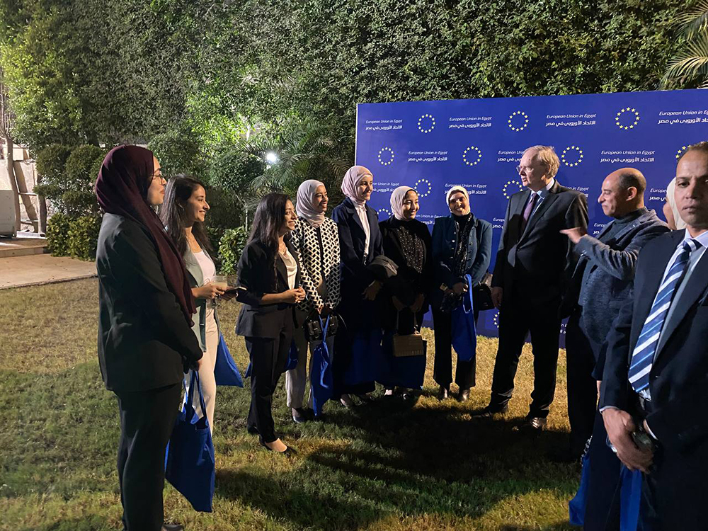 نموذج محاكاة الاتحاد الأوروبي بجامعة أسيوط في لقاء مفتوح مع السفير كريستان برجر رئيس وفد الاتحاد لدى مصر