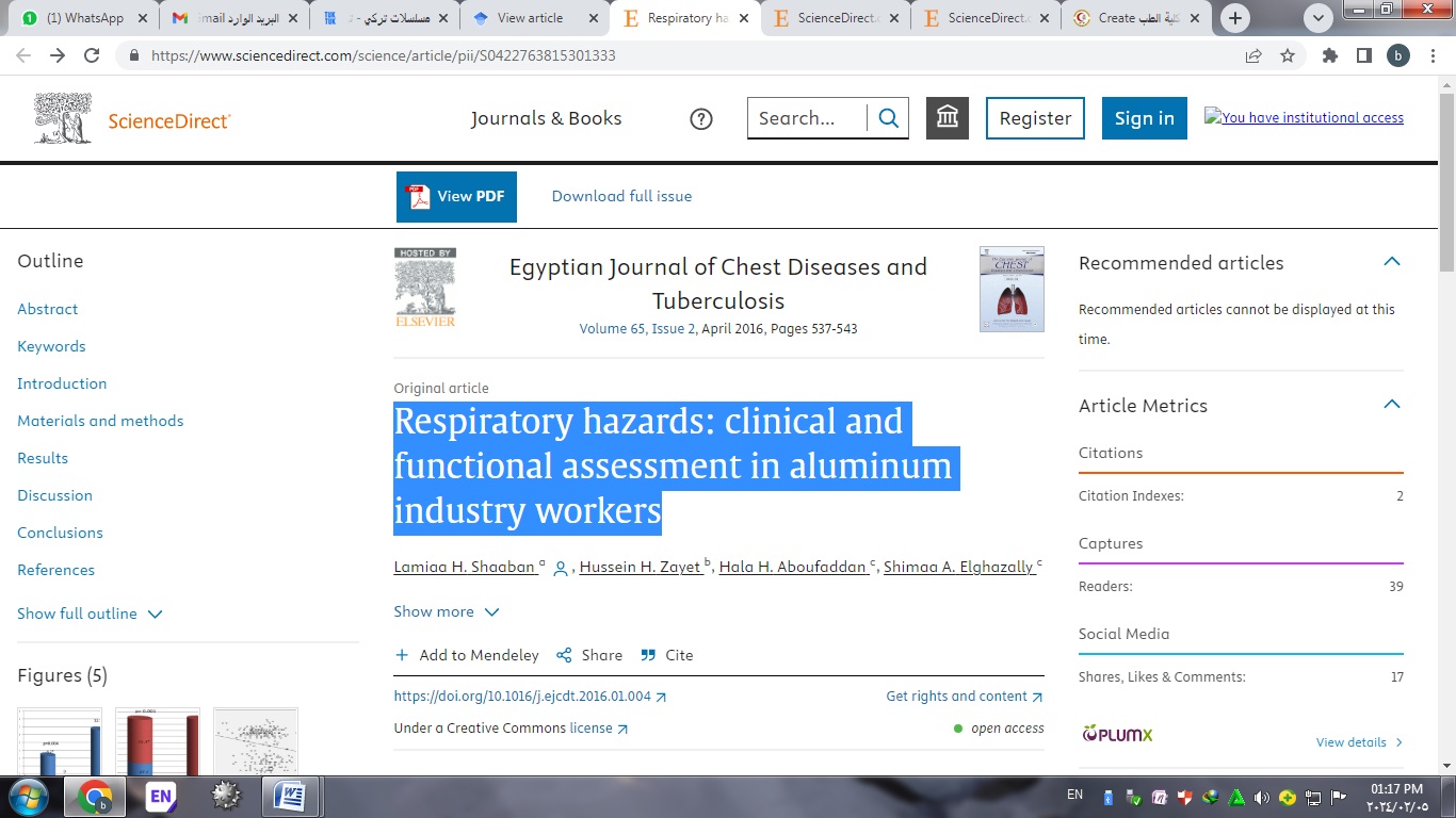 Egypt The Egyptian Journal of Community Medicine