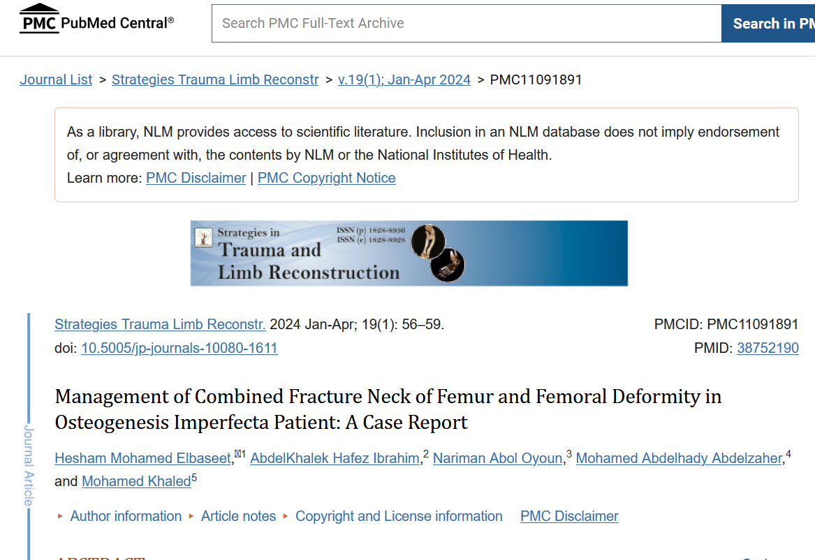 Management of Combined Fracture Neck of Femur and Femoral Deformity in Osteogenesis Imperfecta Patient: A Case Report