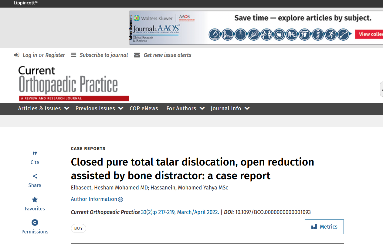 Closed pure total talar dislocation, open reduction assisted by bone distractor: a case report