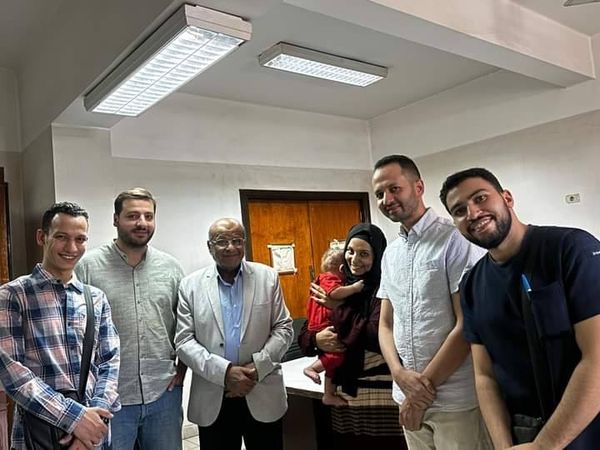 A medical team from the Pediatric Surgery Department performs an esophageal transplant on a one-year-old boy at Assiut University Children's Hospital.