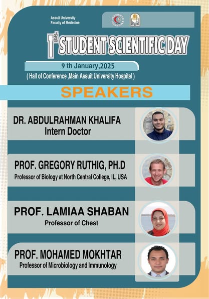An invitation to the first scientific day for male and female students of the Faculty of Medicine, Assiut University