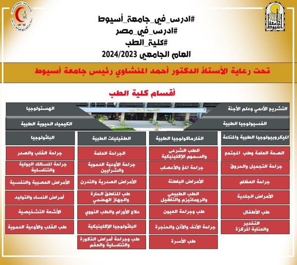 Illustration of the departments of the Faculty of Medicine - Assiut University