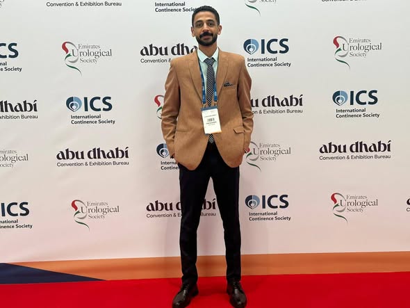 The distinguished participation of the fifth-year student, Hamza Ahmed Mahmoud Mohamed, and his honorable representation of the college and Assiut University in the annual conference of the International Continence Society (ICS) 2025, which was held in Abu Dhabi in cooperation with the Emirates Urological Association.