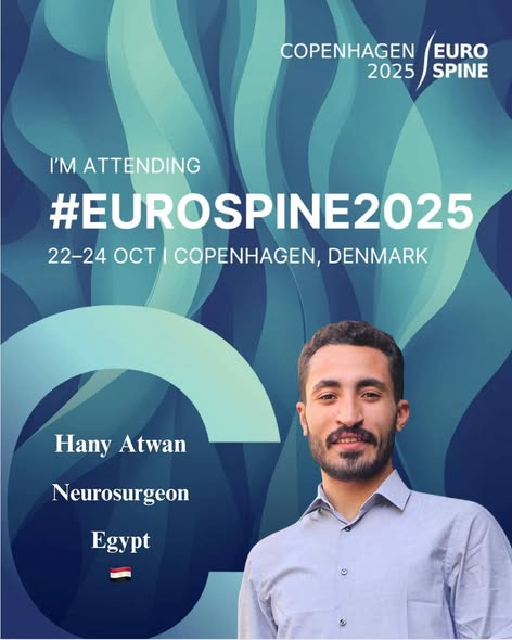 The intern doctor (Resident Doctor) Hani Said Mousa Atwan – Class of 59 at the Faculty of Medicine, Assiut University – achieved a remarkable research accomplishment during October, by participating in four of the most prominent international medical conferences, and presenting 10 pioneering scientific studies in the fields of neurology, stroke, and spinal surgery.