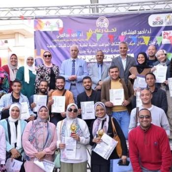 Congratulations to the students on the occasion of winning places in the competition (Towards a Creative Man) - Youth Welfare - College of Medicine