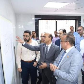 President of Assiut University inspects the general reception at the main hospital in preparation for its opening soon
