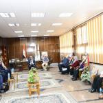 The Dean of the Faculty of Medicine and Chairman of the Board of Directors of Assiut University Hospitals receives a delegation from the National Investment Bank to follow up on a number of ongoing projects in the university hospitals.