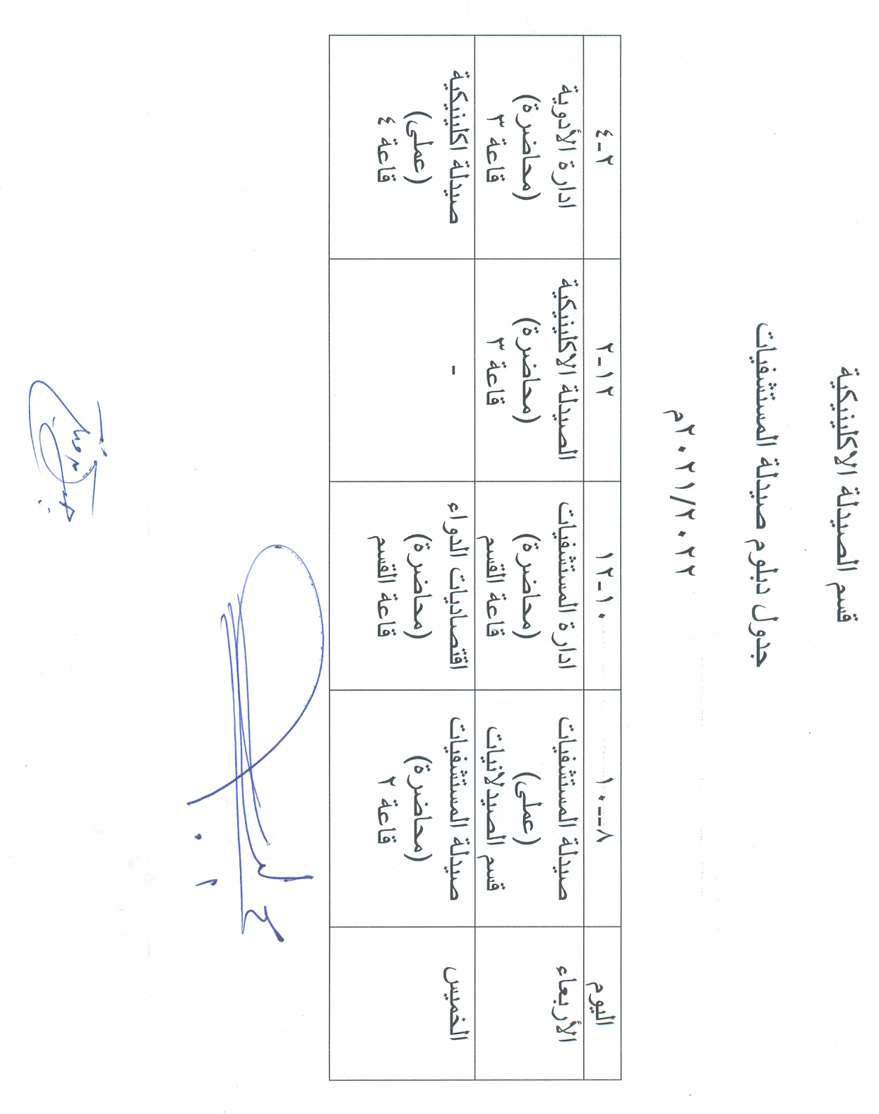 جدول دبلوم صيدلة المستشفيات "قسم الصيدلة الإكلينيكية" للعام الجامعى 2021-2022م