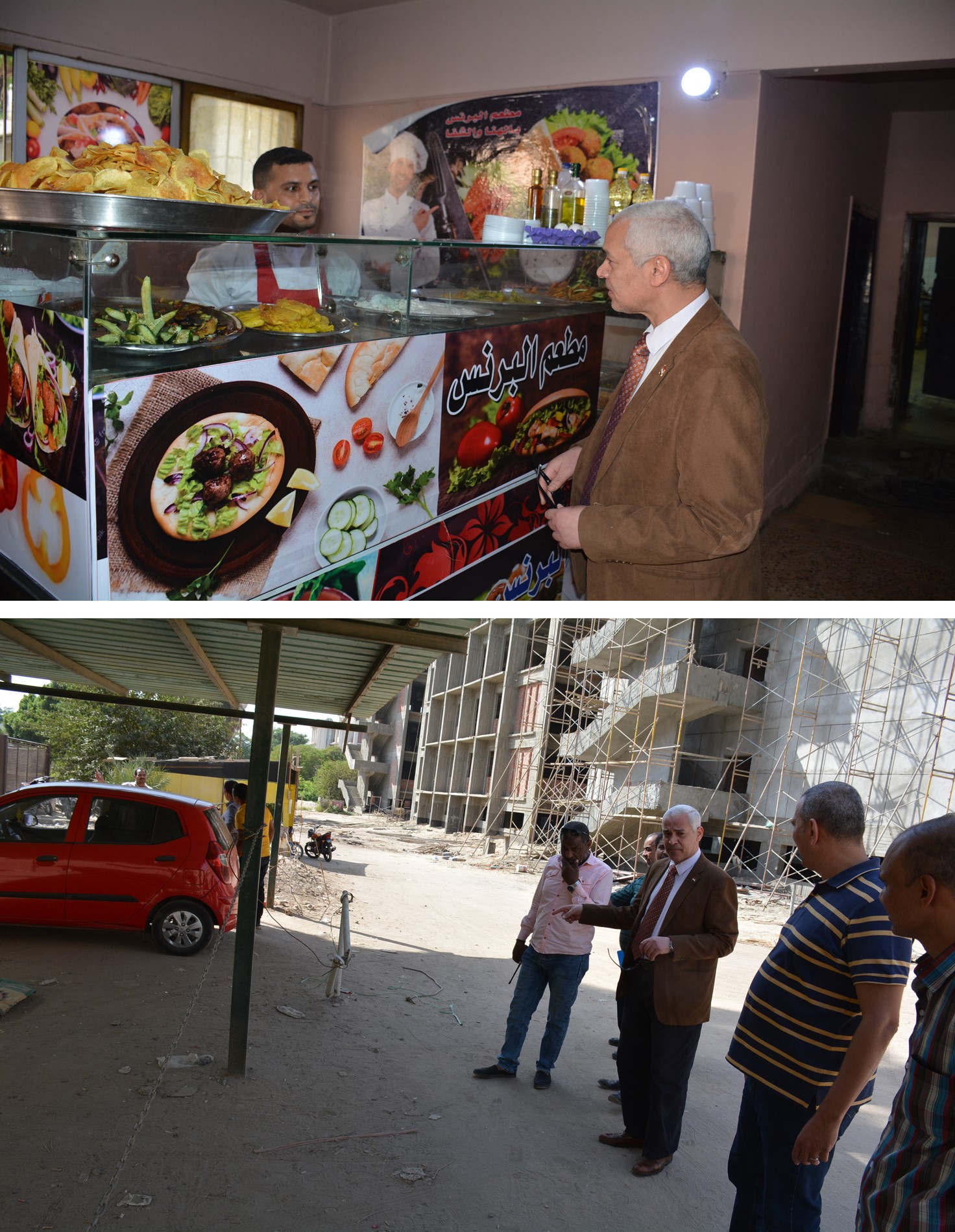 عميد كلية الصيدلة فى جولة تفقدية لبعض المرافق الخدمية بالكلية