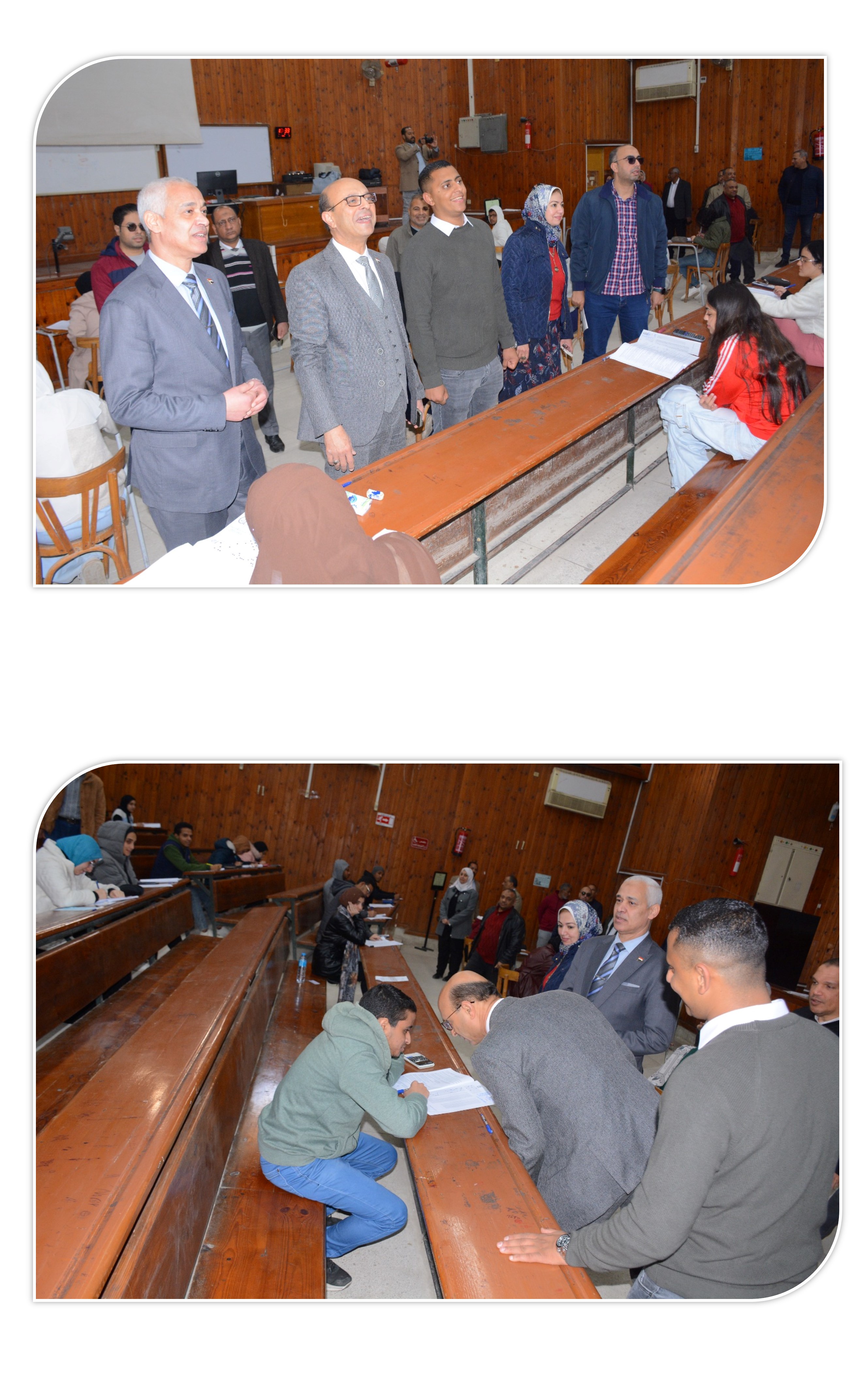 جولة السيد الأستاذ الدكتور / رئيس الجامعة  والسيد الأستاذ الدكتور / نائب رئيس الجامعة لشئون التعليم والطلاب    لمتابعة سير إمتحانات الفصل الدراسى الأول للعام الجامعى 2024/2025 م