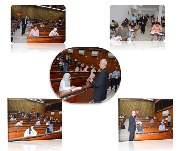 نائب رئيس الجامعة لشئون التعليم والطلاب فى جولة تفقدية لمتابعة سير إمتحانات الفصل الدراسى الثانى للعام الجامعى 2023 م بكلية الصيدلة