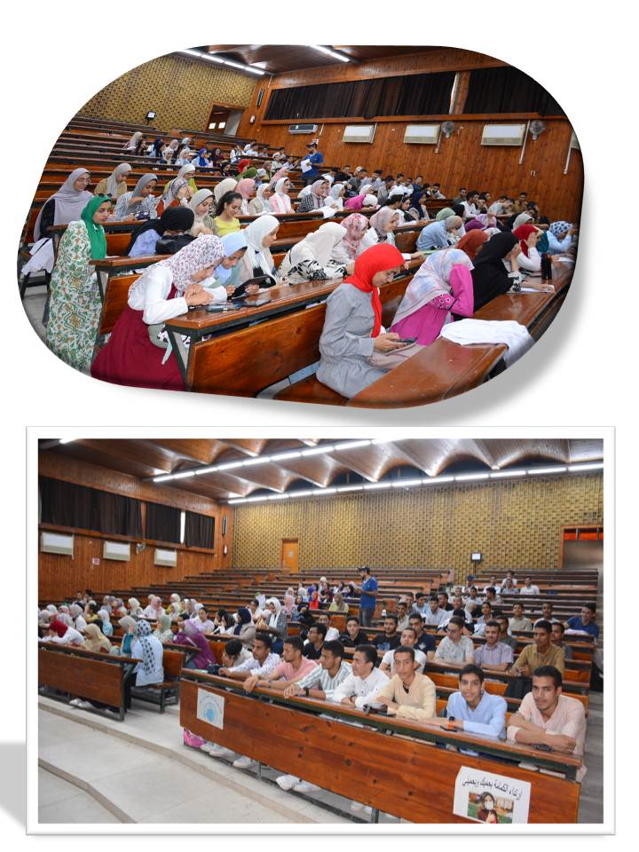 ورشة عمل لطلاب الفرقة الإولى برنامج الفارم دى و برنامج الصيدلة الإكلينيكية بكلية الصيدلة  تحت عنوان " كيفية أداء الإمتحان الإلكترونى "