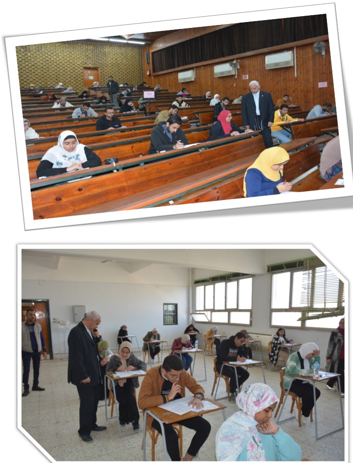 عميد الكلية والقائم بأعمال نائب رئيس الجامعة لشئون التعليم والطلاب  يواصل جولاته التفقدية لمتابعة سير الإمتحانات