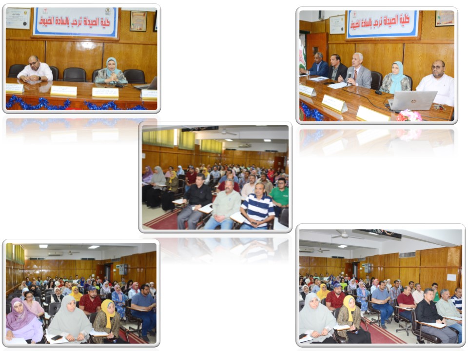 ورشة عمل للسادة معاونى أعضاء هيئة التدريس والعاملين بالكلية بعنوان " كيفية مراجعة وضع بيانات الطالب على نموذج الإجابة لتصحيحه على جهاز OMR وكيفية المراقبة على الإمتحانات الإلكترونية "