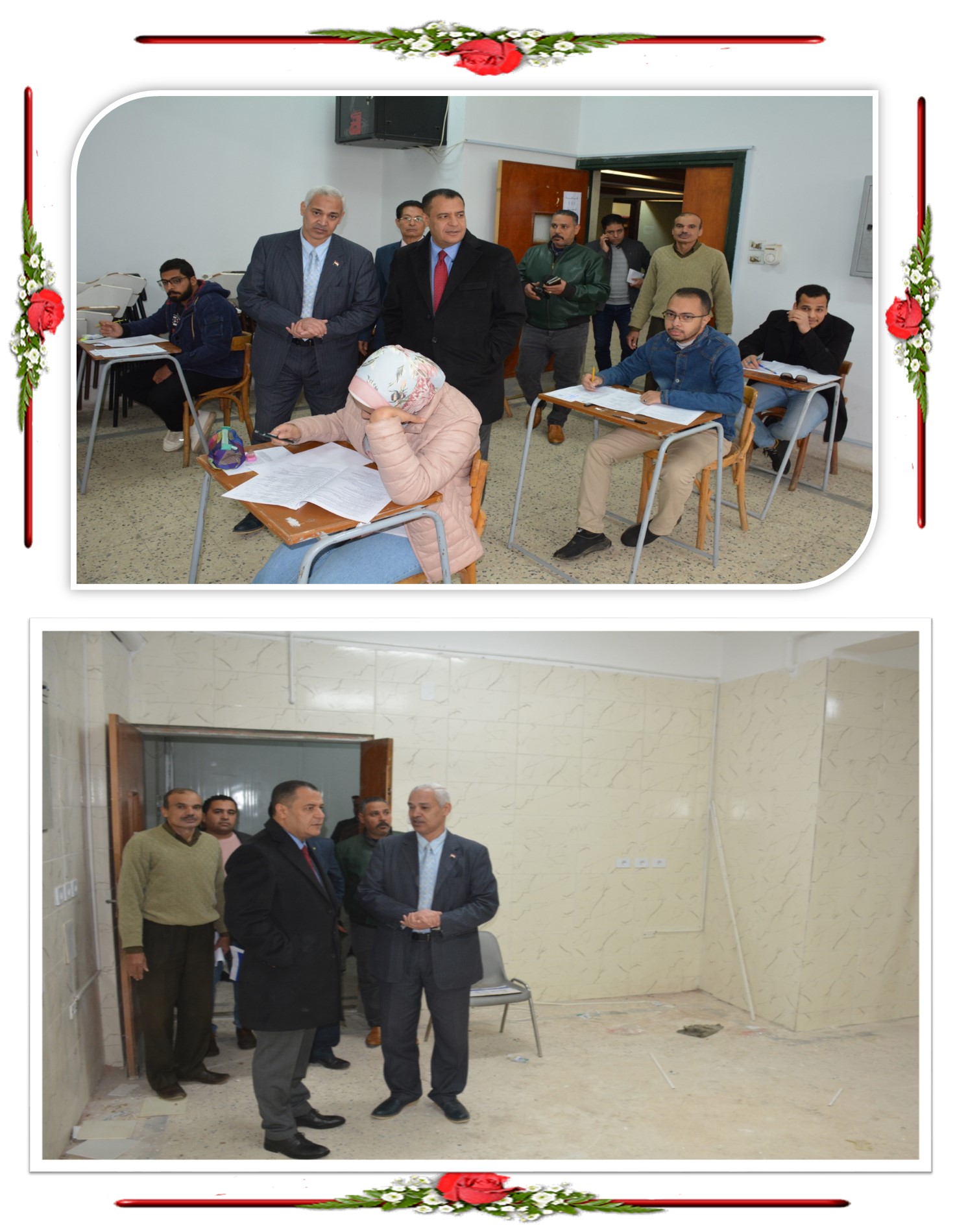 نائب رئيس الجامعة لشئون التعليم والطلاب فى جولة تفقدية لمتابعة الإمتحانات بكلية الصيدلة