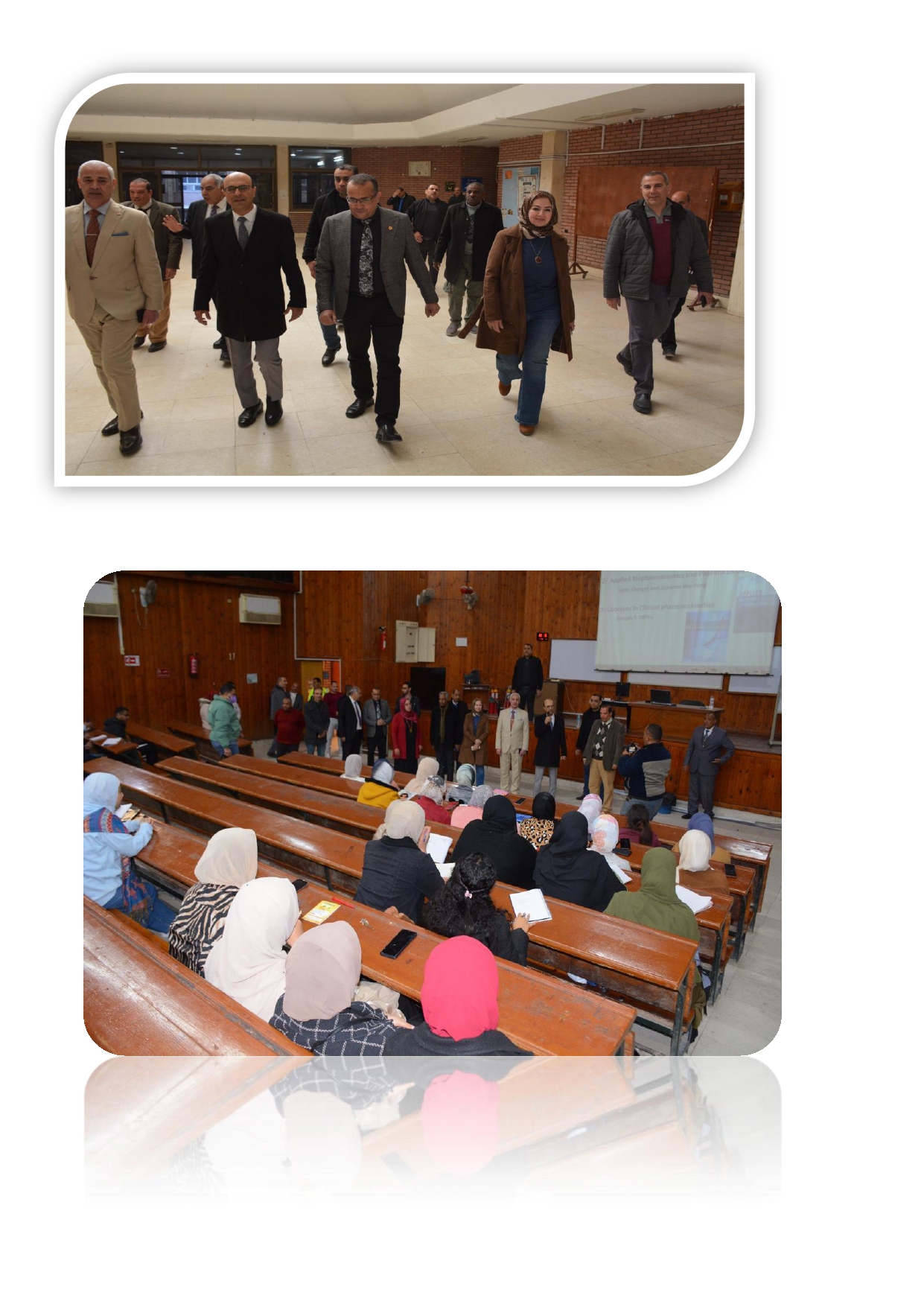 معالى رئيس الجامعة ونائبه لشئون التعليم والطلاب فى جولة تفقدية لكلية الصيدلة مع بداية الفصل الدراسى الثانى للعام الجامعى 2024/2025م