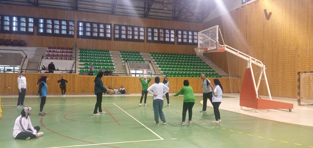 حصول الكلية علي المركز الاول في كرة السلة علي مستوي الجامعه بدوري الجامعه