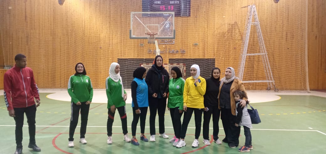 حصول الكلية علي المركز الاول في كرة السلة علي مستوي الجامعه بدوري الجامعه