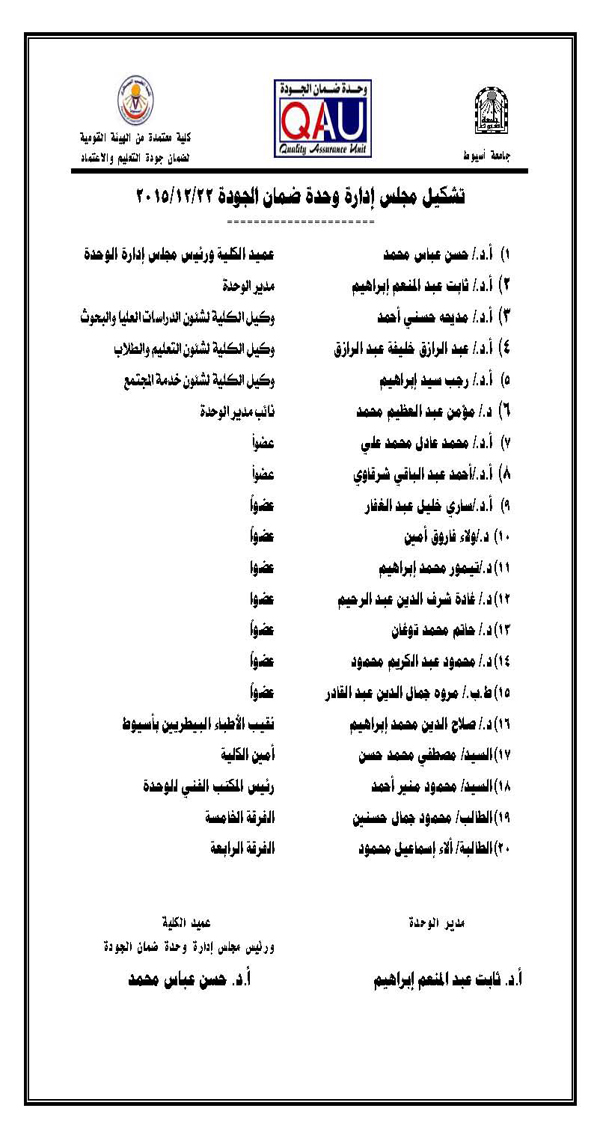 الهيكل التنظيمى للوحده